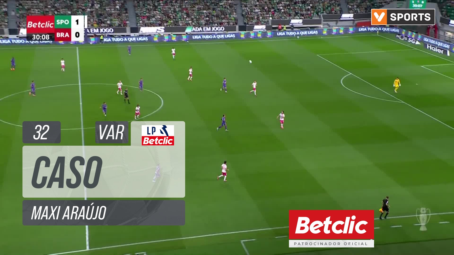 Sporting, Caso, Maxi Araújo aos 32'
