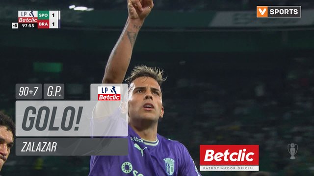 GOLO! Braga, Zalazar aos 90'+7', Sporting 1-1 Braga