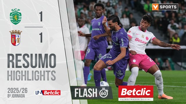 Liga Portugal Betclic (8ªJ): Resumo Flash Sporting 1-1 Braga