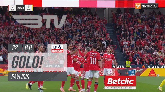 GOLO! Benfica, Pavlidis aos 22', Benfica 2-0 Arouca