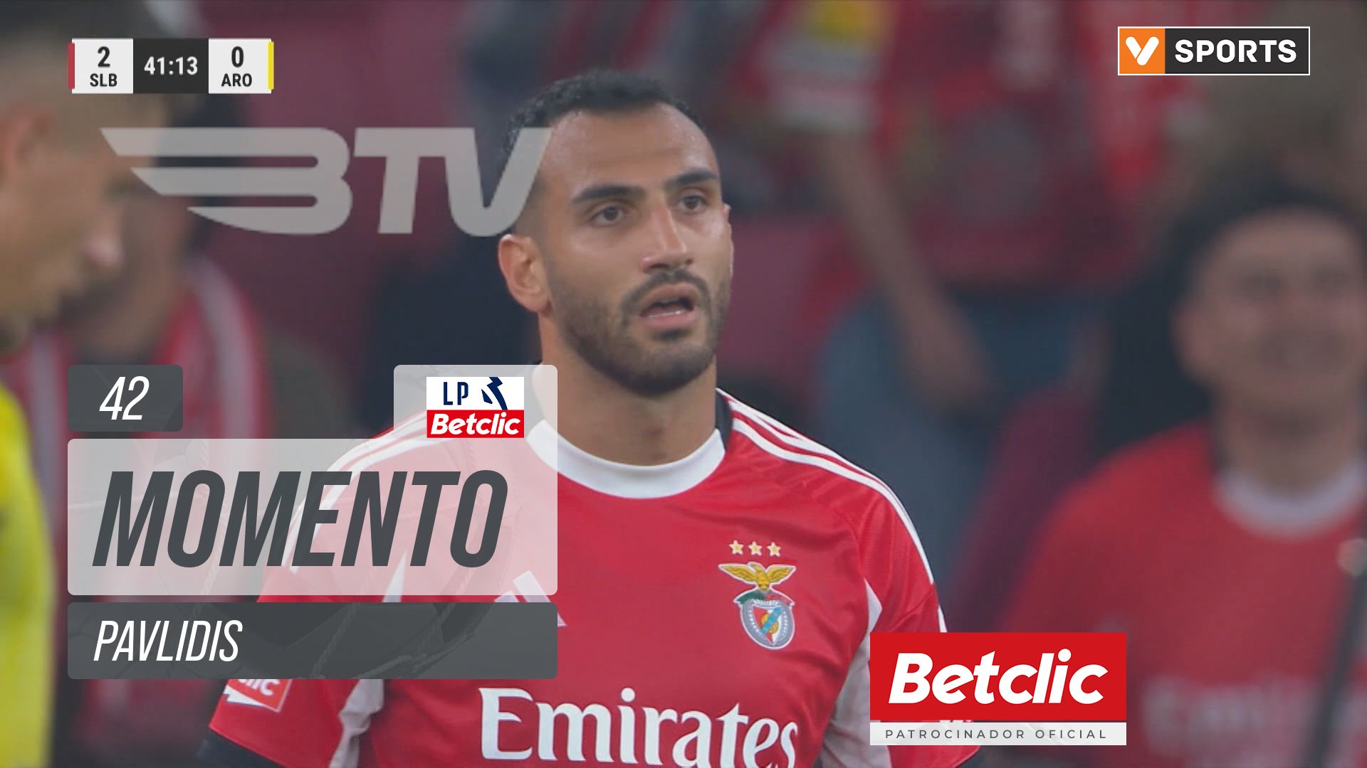 Benfica, Jogada, Pavlidis aos 42'