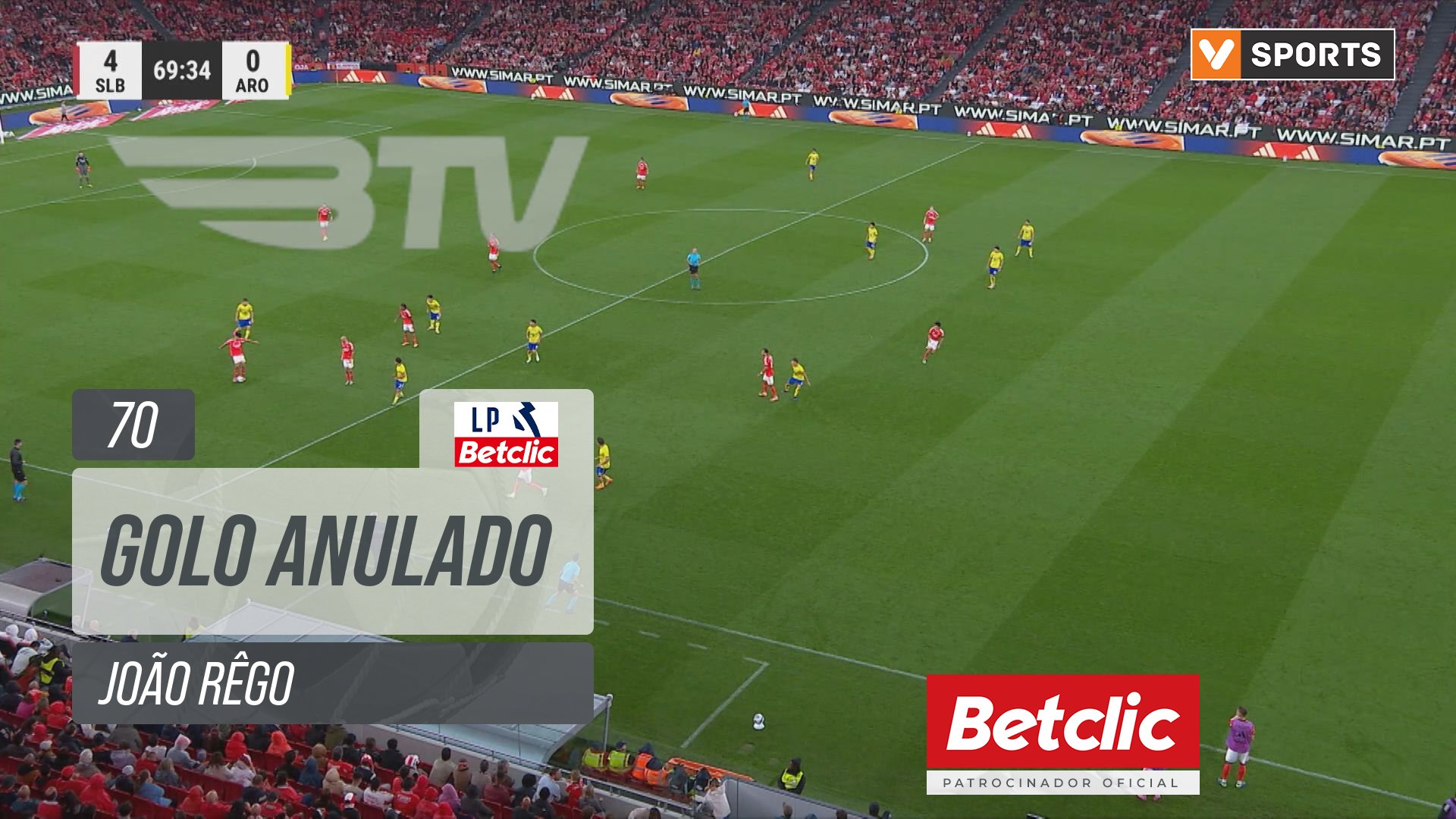 Benfica, Golo Anulado, João Rêgo aos 70'