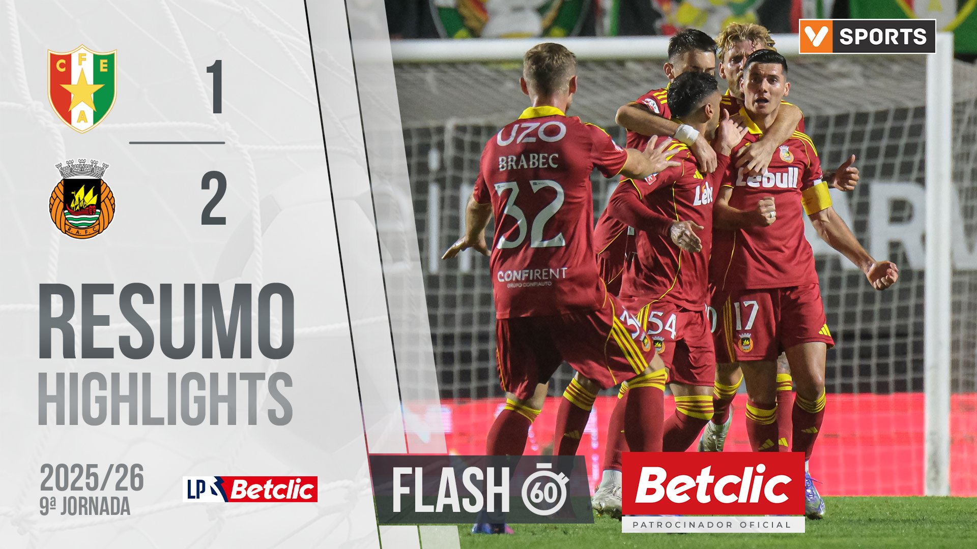 Liga Portugal Betclic (9ªJ): Resumo Flash Estrela Amadora 1-2 Rio Ave