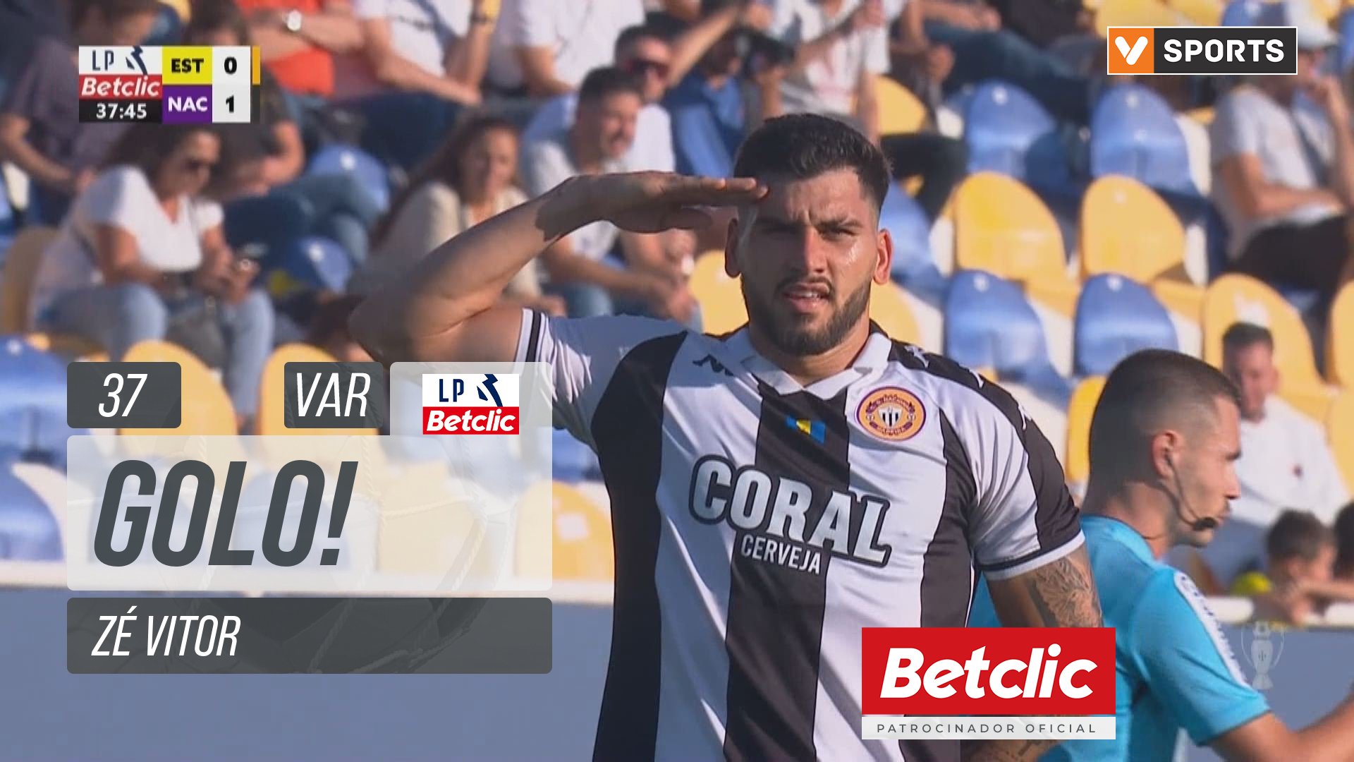 GOLO! Nacional, Zé Vitor aos 37', Estoril 0-1 Nacional