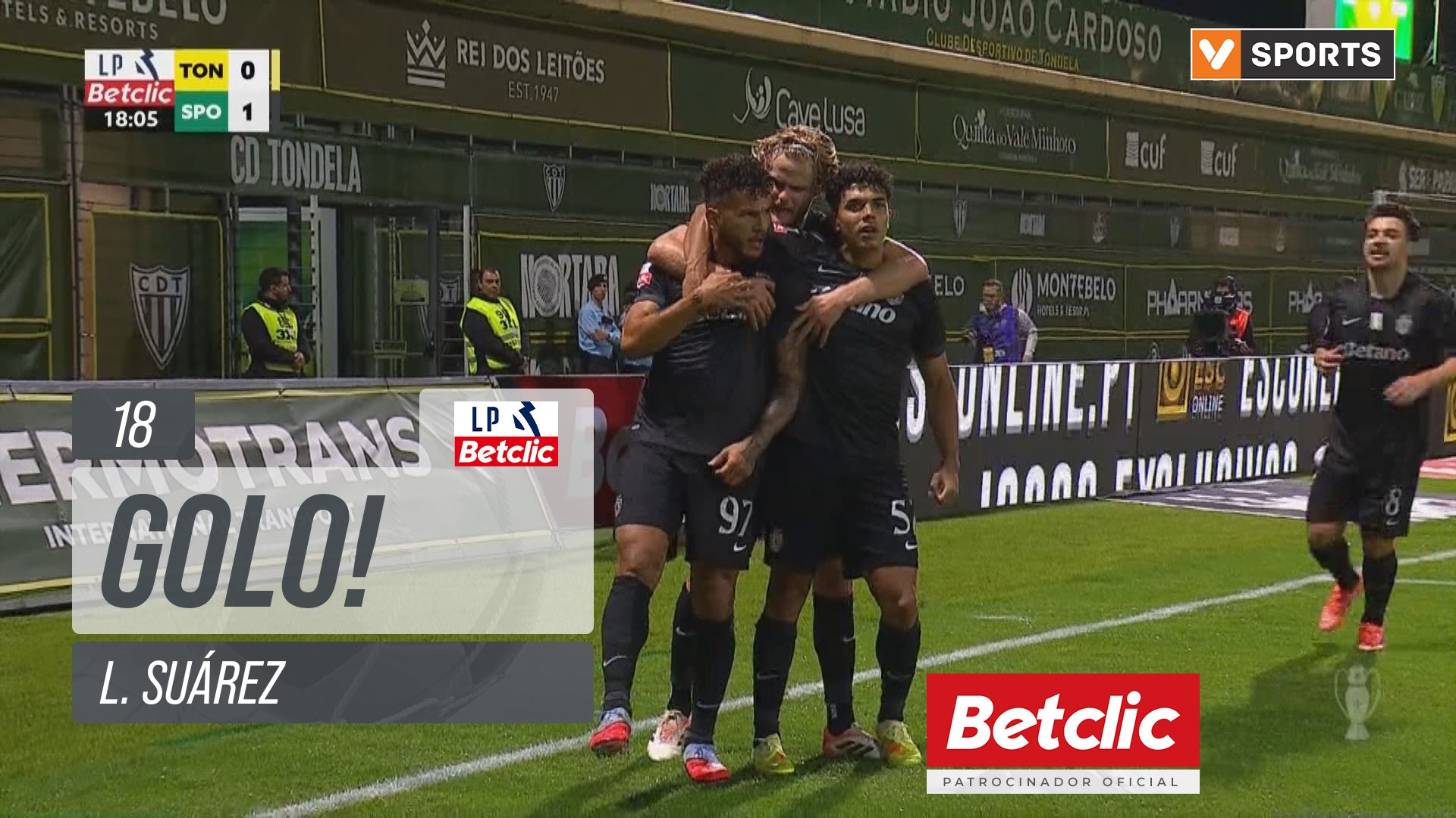 GOLO! Sporting, L. Suárez aos 18', Tondela 0-1 Sporting