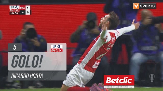GOLO! Braga, Ricardo Horta aos 5', Braga 1-0 Casa Pia