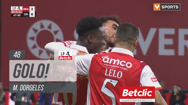GOLO! Braga, M. Dorgeles aos 48', Braga 3-0 Casa Pia