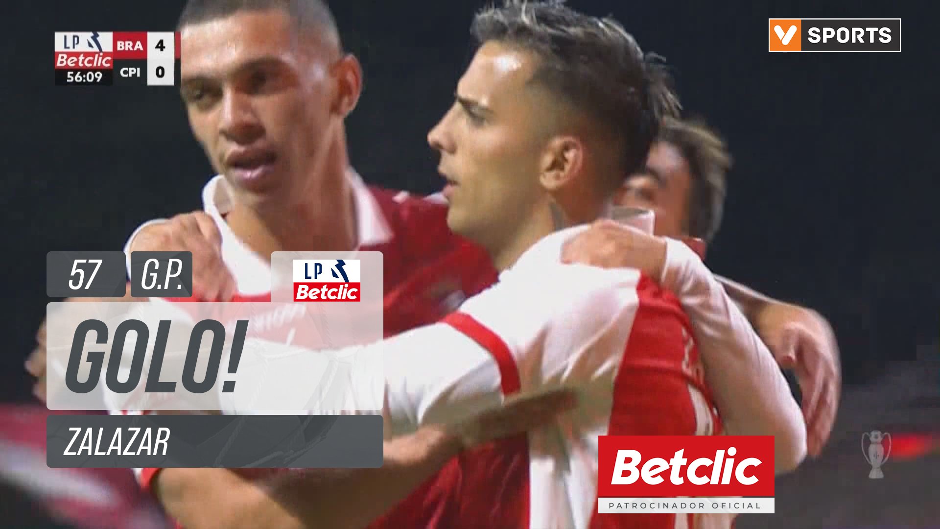 GOLO! Braga, Zalazar aos 57', Braga 4-0 Casa Pia