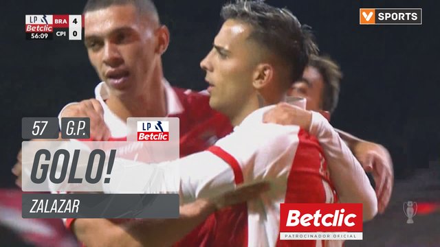 GOLO! Braga, Zalazar aos 57', Braga 4-0 Casa Pia