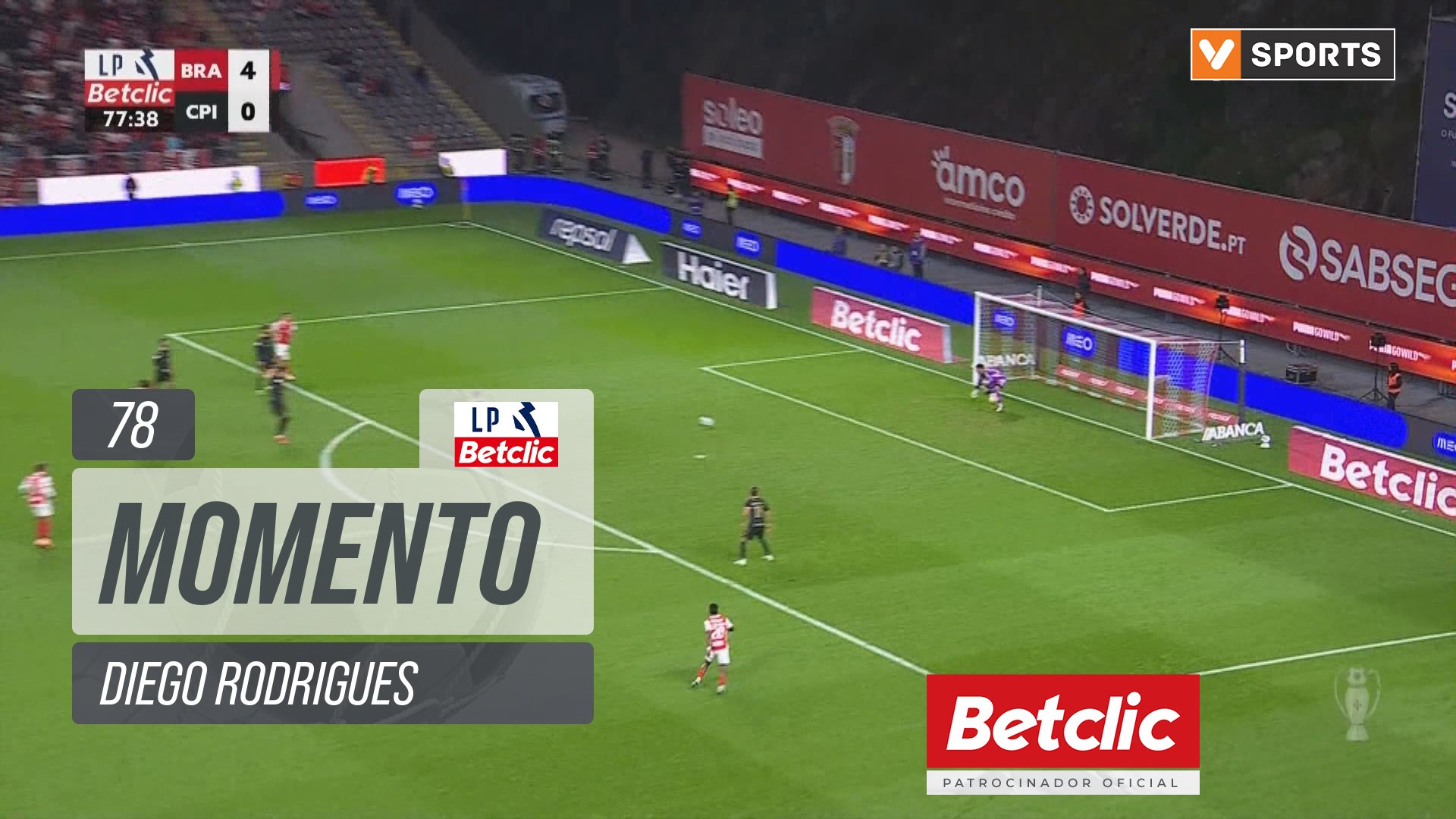 Braga, Jogada, Diego Rodrigues aos 78'