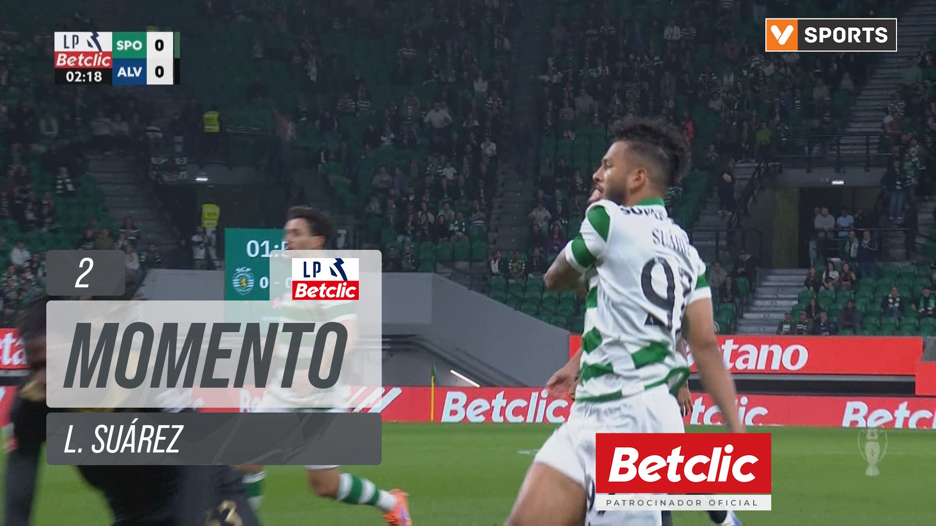 Sporting, Jogada, L. Suárez aos 2'