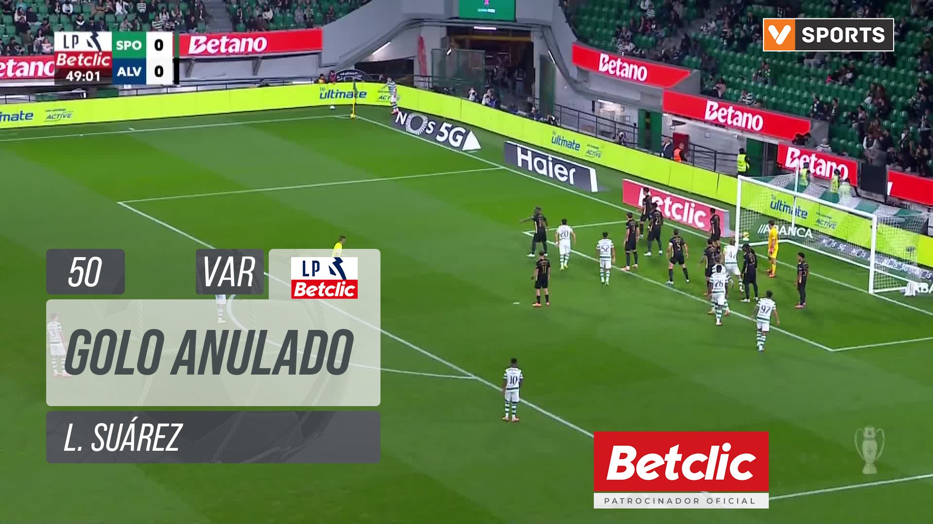 Sporting, Golo Anulado, L. Suárez aos 50'