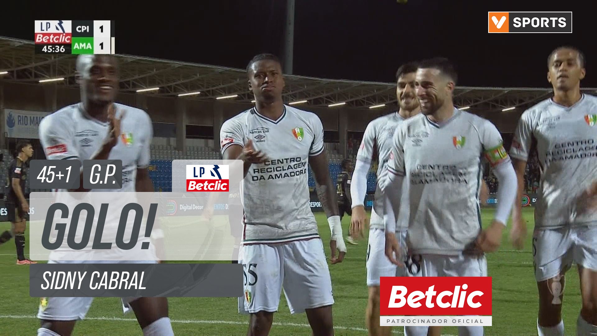 GOLO! Estrela Amadora, Sidny Cabral aos 45'+1', Casa Pia 1-2 Estrela Amadora