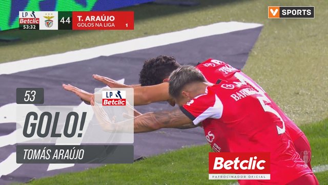 GOLO! Benfica, Tomás Araújo aos 53', Vitória SC 0-1 Benfica