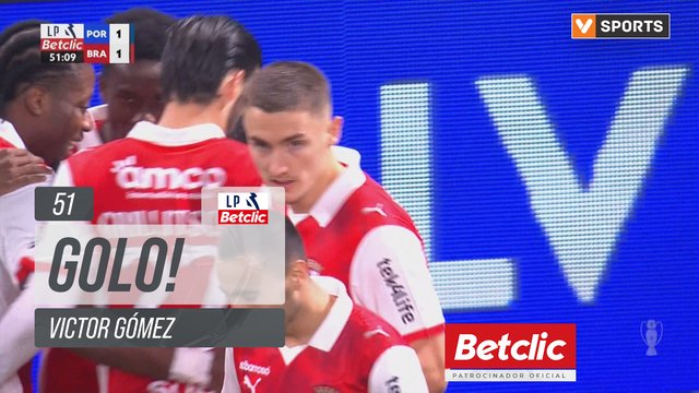 GOLO! Braga, Victor Gómez aos 51', FC Porto 1-1 Braga