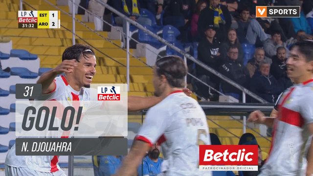 GOLO! Arouca, N. Djouahra aos 31', Estoril 1-2 Arouca