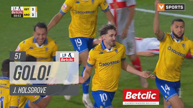 GOLO! Estoril, J. Holsgrove aos 51', Estoril 3-2 Arouca