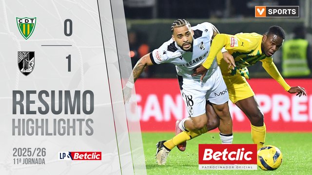 Liga Portugal Betclic (11ªJ): Resumo Tondela 0-1 Vitória SC