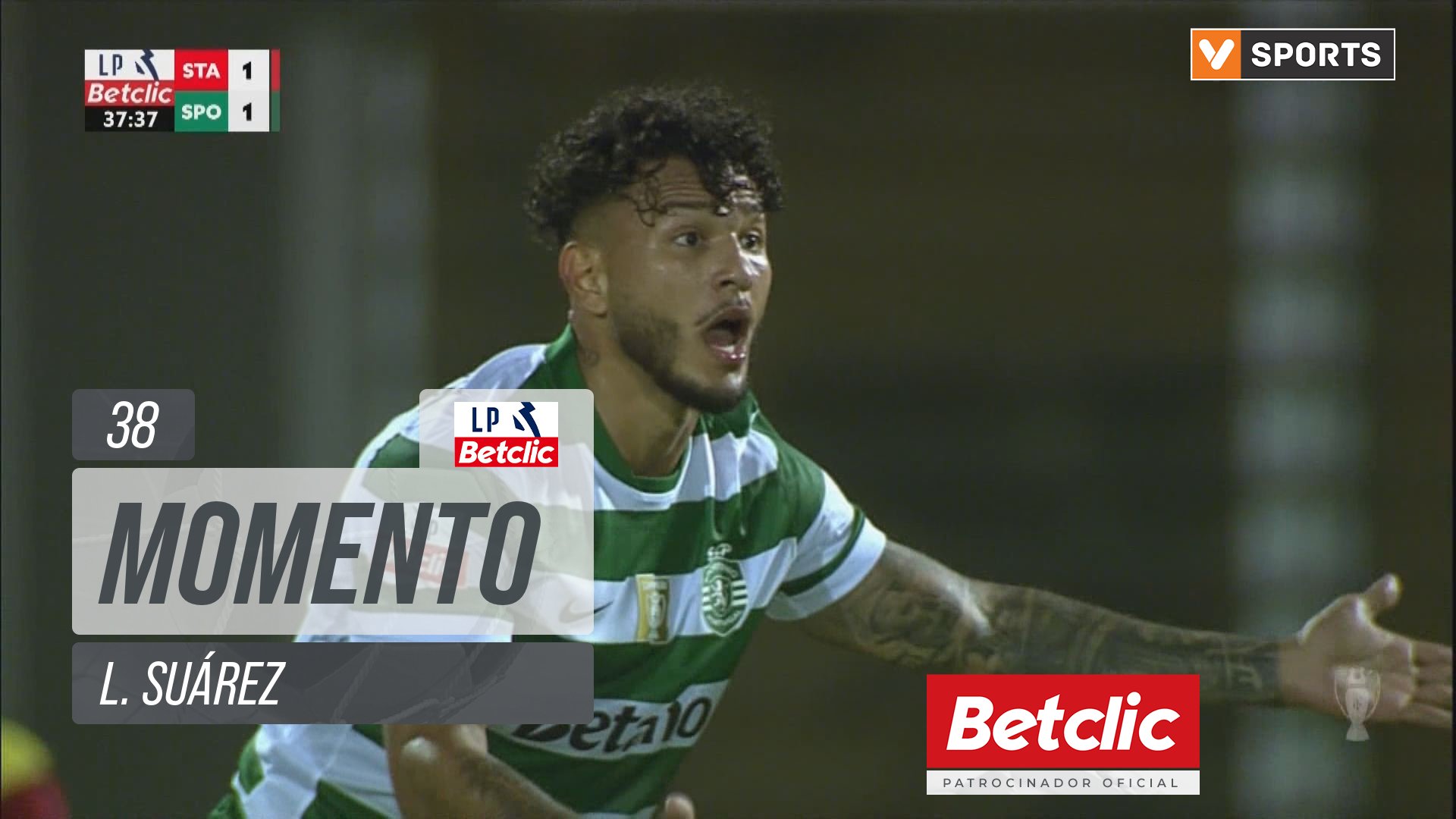 Sporting, Jogada, L. Suárez aos 38'
