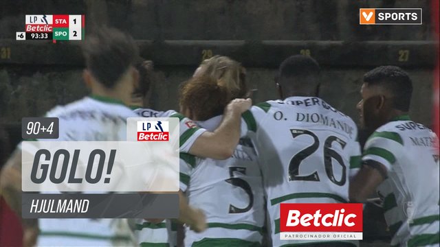 GOLO! Sporting, Hjulmand aos 90'+4', Santa Clara 1-2 Sporting