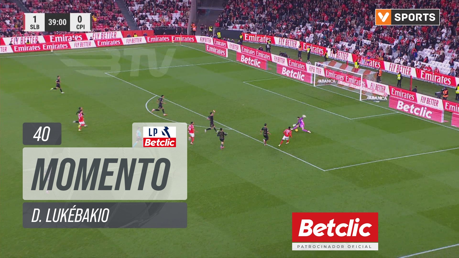 Benfica, Jogada, D. Lukébakio aos 40'