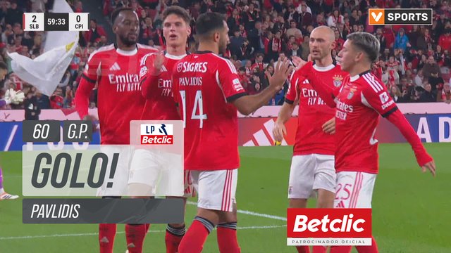 GOLO! Benfica, Pavlidis aos 60', Benfica 2-0 Casa Pia