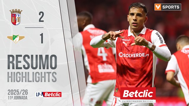 Liga Portugal Betclic (11ªJ): Resumo Braga 2-1 Moreirense