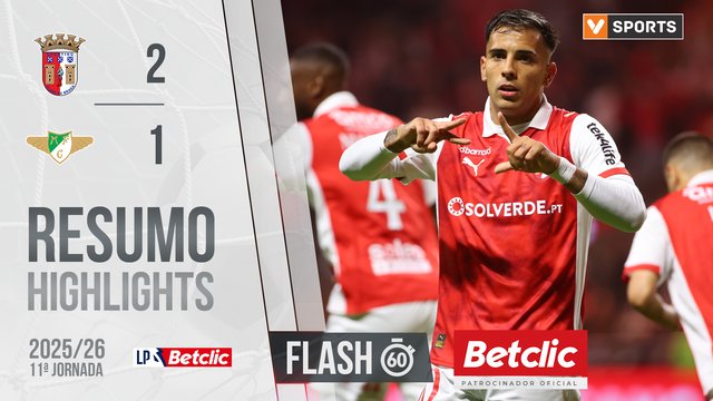 Liga Portugal Betclic (11ªJ): Resumo Flash Braga 2-1 Moreirense