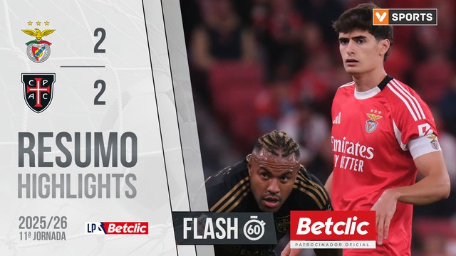 Liga Portugal Betclic (11ªJ): Resumo Flash Benfica 2-2 Casa Pia
