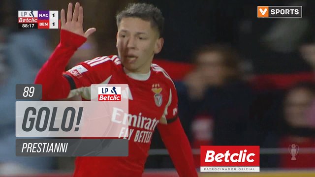 GOLO! Benfica, Prestianni aos 89', Nacional 1-1 Benfica