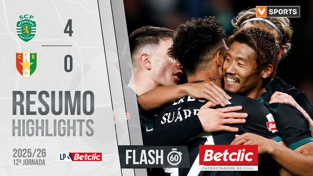 Liga Portugal Betclic (12ªJ): Resumo Flash Sporting 4-0 Estrela Amadora