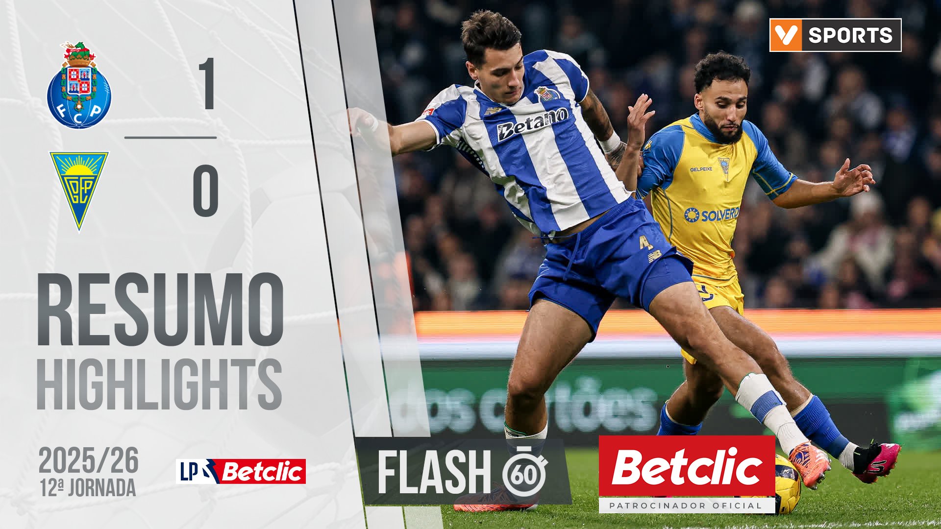 Liga Portugal Betclic (12ªJ): Resumo Flash FC Porto 1-0 Estoril