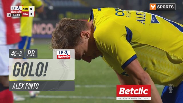 GOLO! Braga, Alex Pinto (p.b.) aos 45'+2', Arouca 0-3 Braga