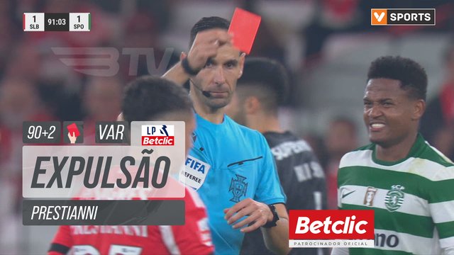 Benfica, Expulsão, Prestianni aos 90'+2'