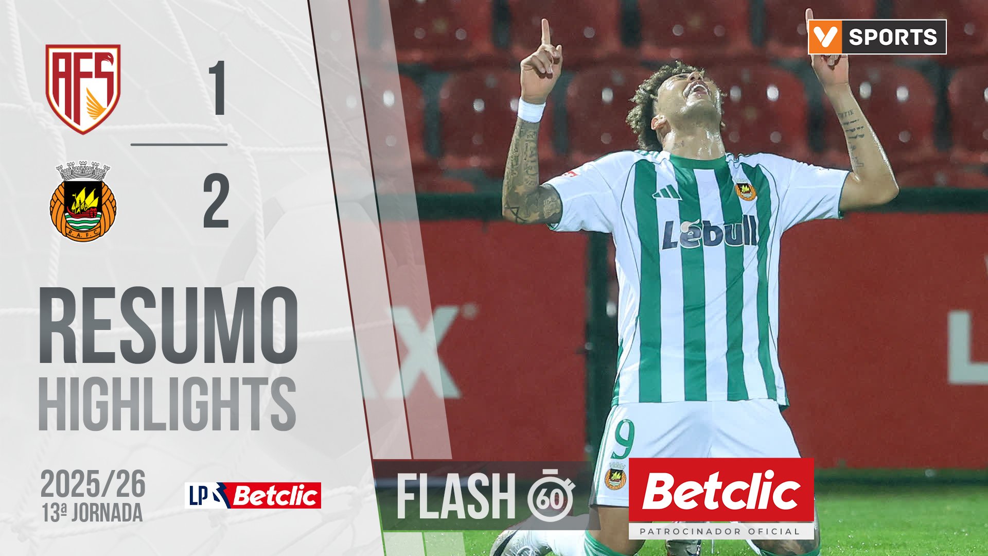 Liga Portugal Betclic (13ªJ): Resumo Flash AVS 1-2 Rio Ave