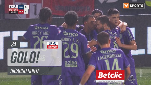 GOLO! Braga, Ricardo Horta aos 24', Famalicão 0-1 Braga