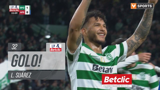 GOLO! Sporting, L. Suárez aos 32', Sporting 1-0 AFS