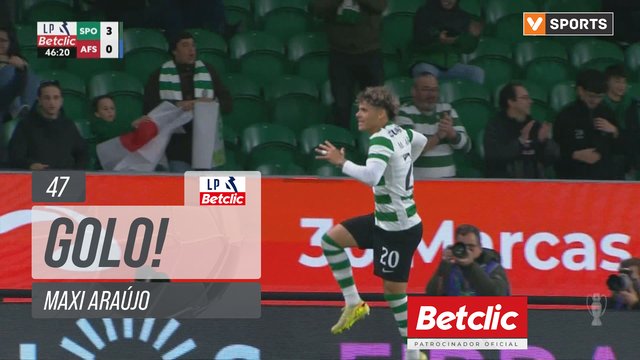 GOLO! Sporting, Maxi Araújo aos 47', Sporting 4-0 AFS