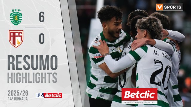Liga Portugal Betclic (14ªJ): Resumo Sporting 6-0 AVS