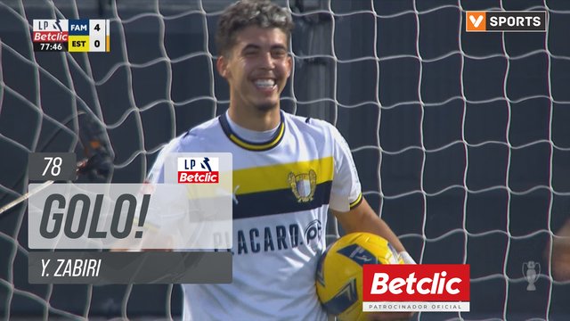 GOLO! Famalicão, Y. Zabiri aos 78', Famalicão 4-0 Estoril
