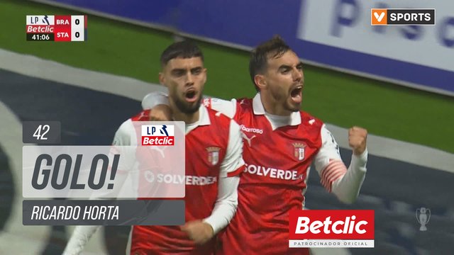 GOLO! Braga, Ricardo Horta aos 42', Braga 1-0 Santa Clara