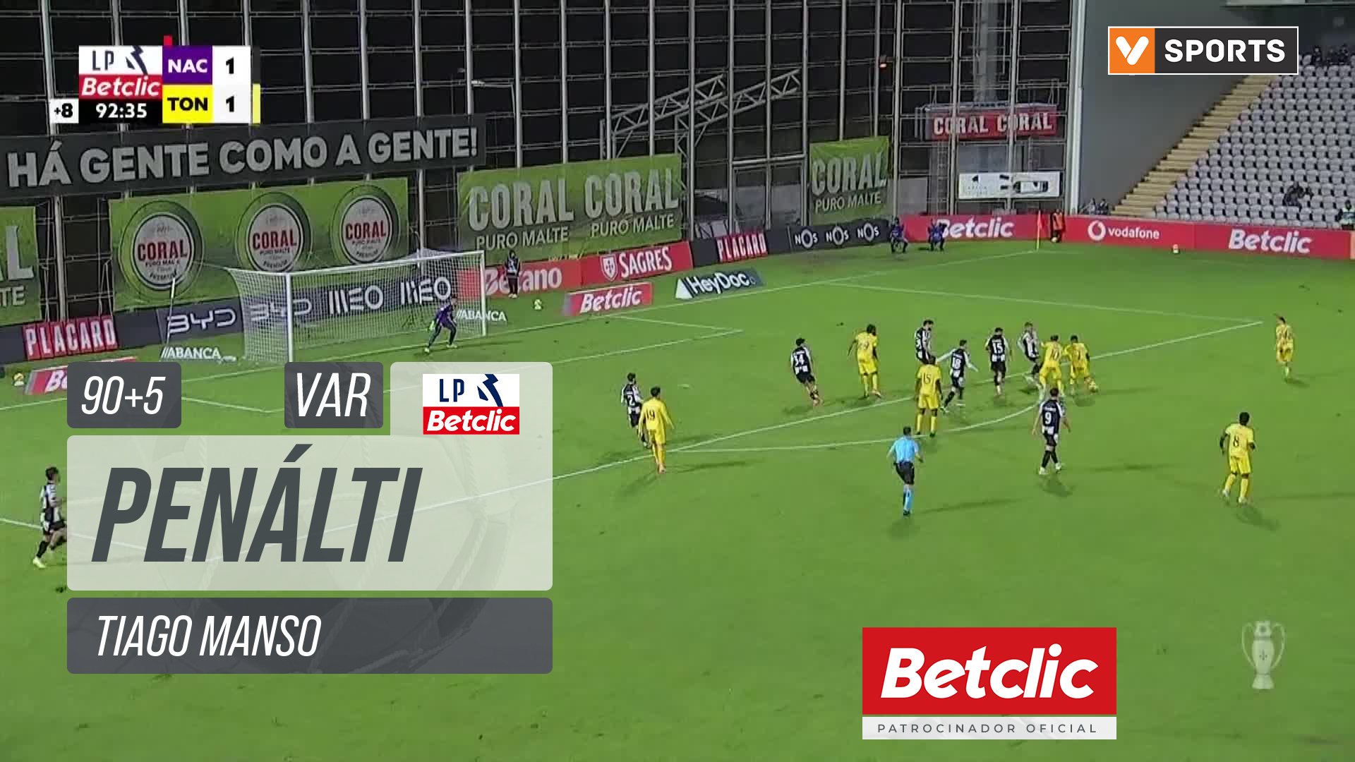 Tondela, Penálti, Tiago Manso aos 90'+5'