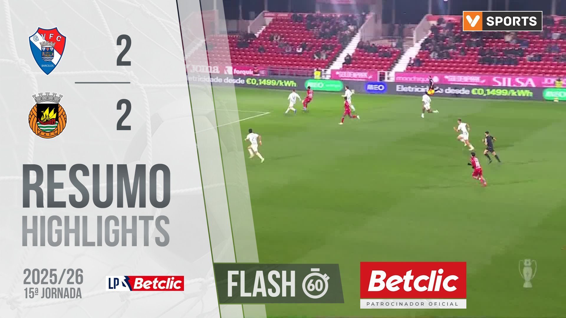 Liga Portugal Betclic (15ªJ): Resumo Flash Gil Vicente 2-2 Rio Ave