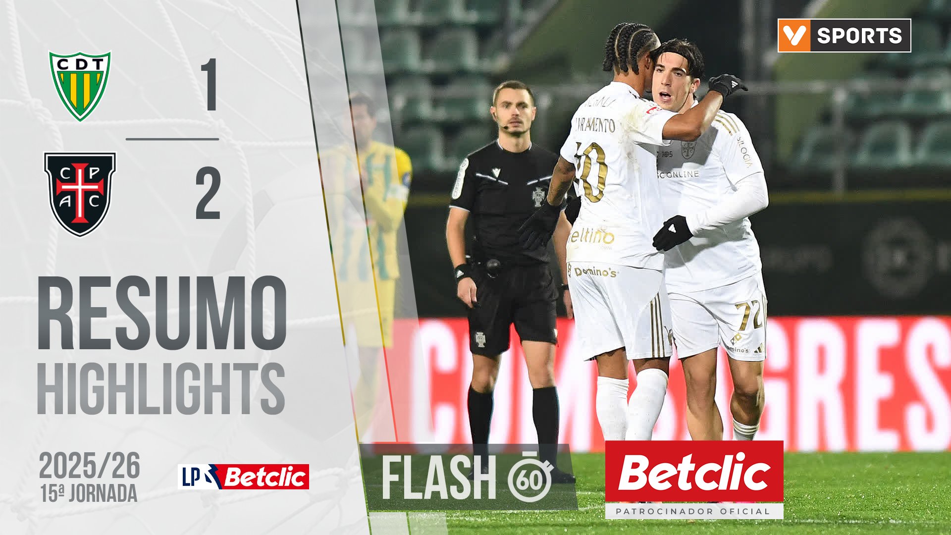 Liga Portugal Betclic (15ªJ): Resumo Flash Tondela 1-2 Casa Pia