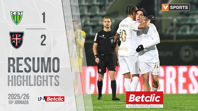 Liga Portugal Betclic (15ªJ): Resumo CD Tondela 1-2 Casa Pia AC