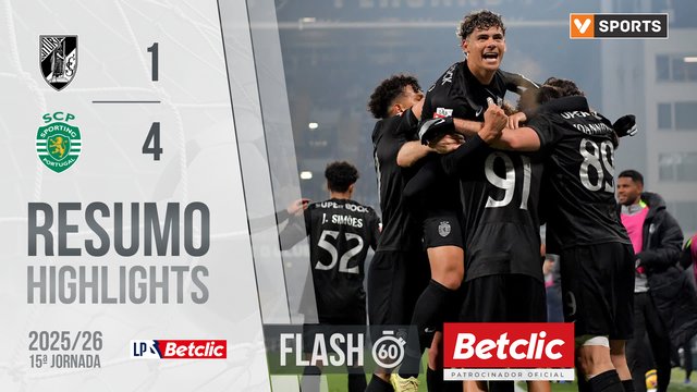 Liga Portugal Betclic (15ªJ): Resumo Flash Vitória SC 1-4 Sporting