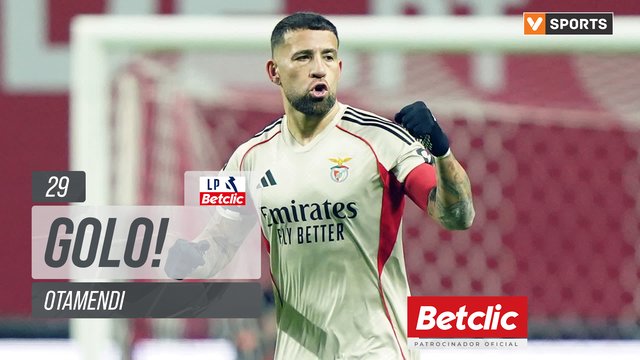 GOLO! Benfica, Otamendi aos 29', Braga 0-1 Benfica