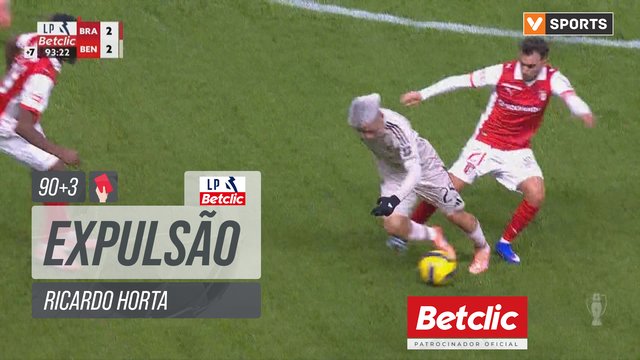 Braga, Expulsão, Ricardo Horta aos 90'+3'
