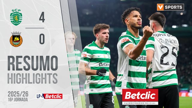 Liga Portugal Betclic (16ªJ): Resumo Sporting 4-0 Rio Ave