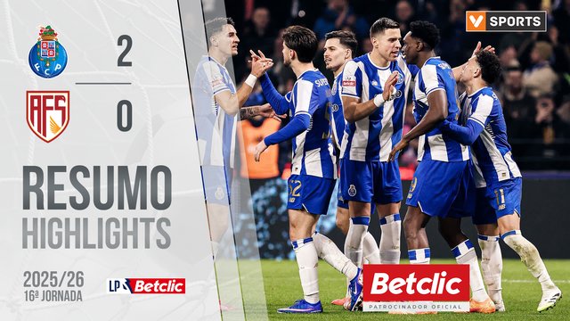 Liga Portugal Betclic (16ªJ): Resumo FC Porto 2-0 AVS